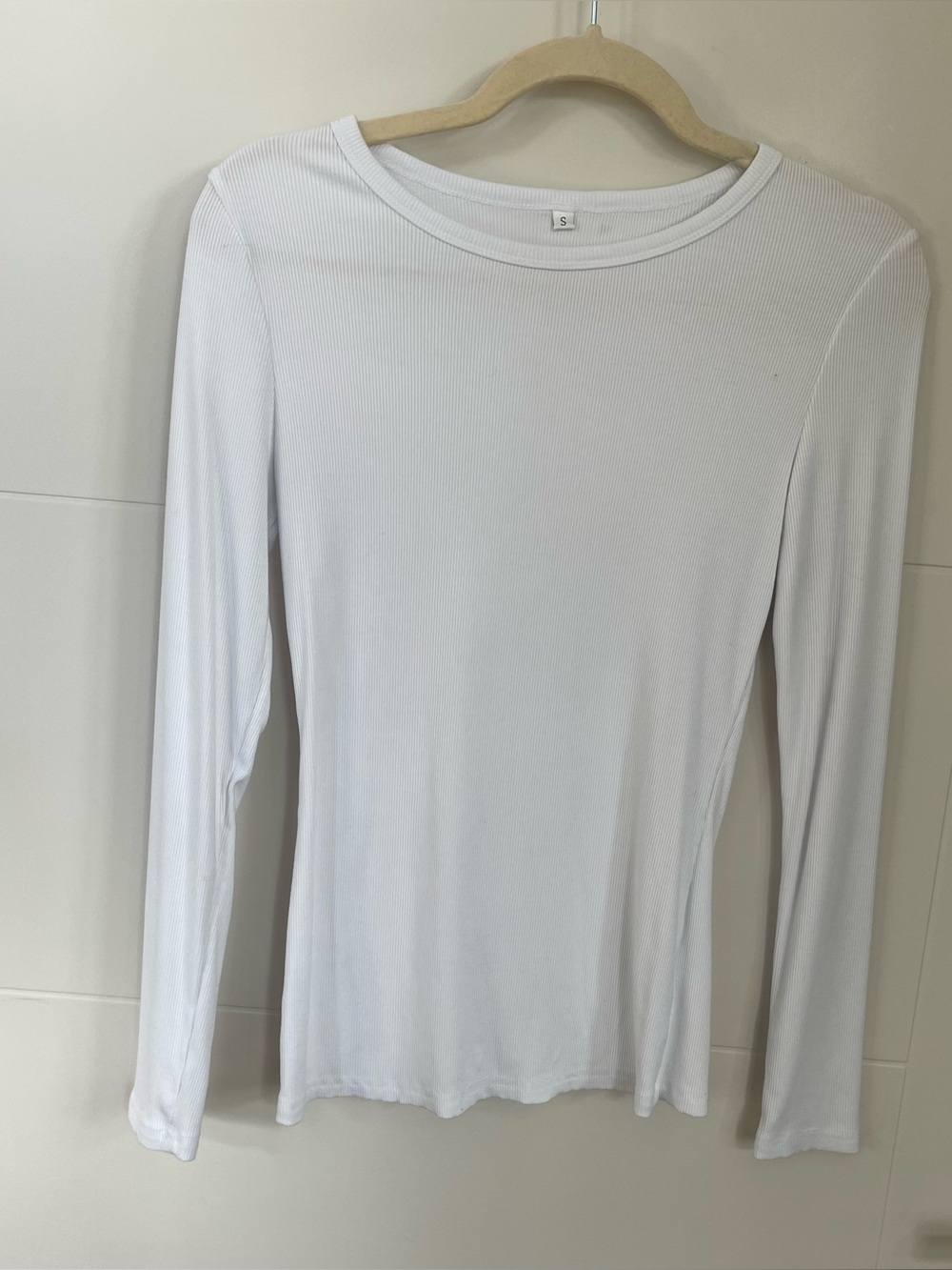 🌟White Ribbed Long Sleeve Tee🌟, Small